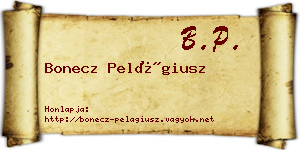 Bonecz Pelágiusz névjegykártya